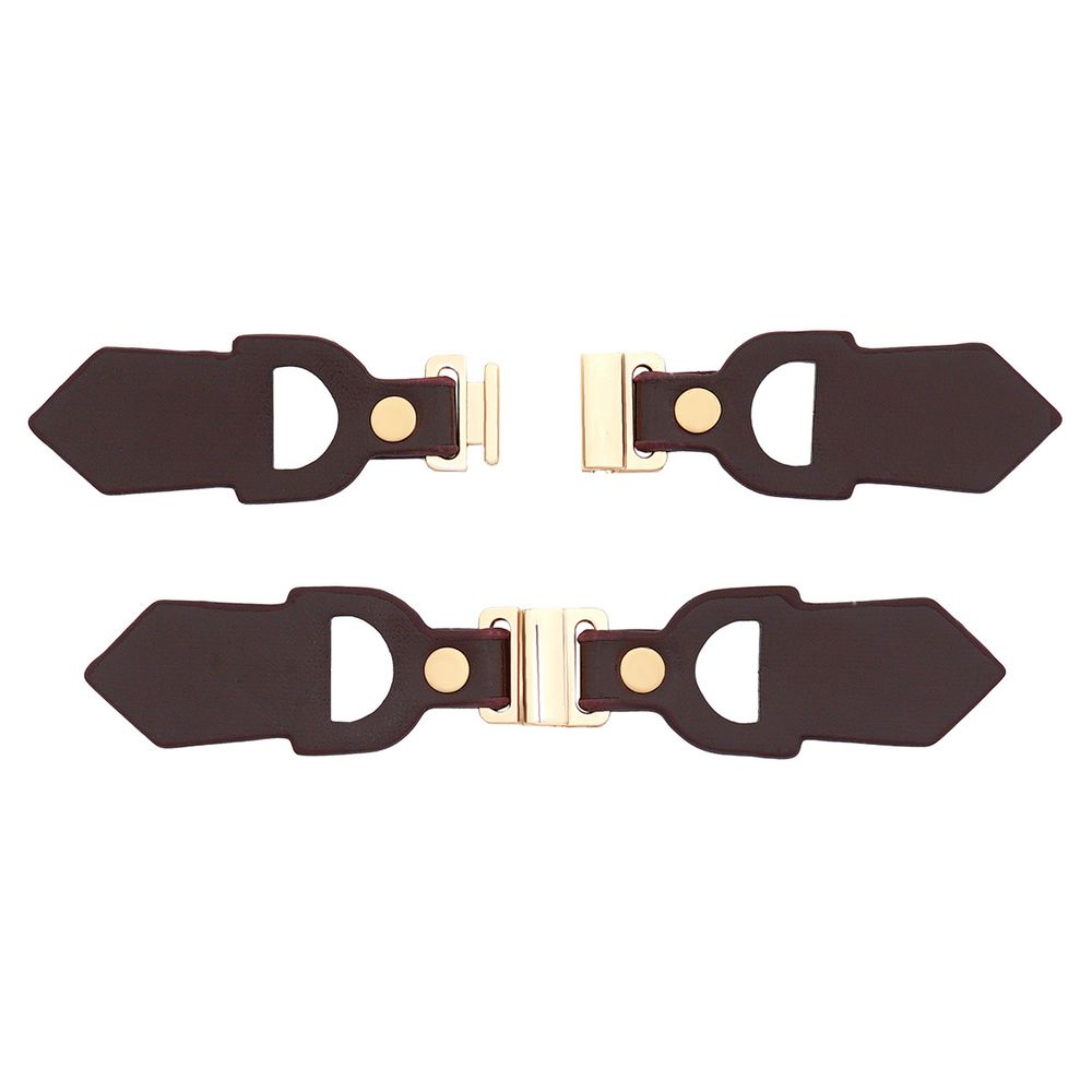 Застежка пришивная 120х20 мм, 6 шт, Brown/G коричневый с золотом, FA213