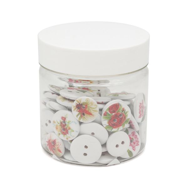 Украшения декоративные пуговицы деревянные Цветы №4, 15-18 мм, 100 шт