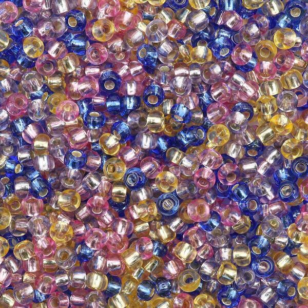 Набор бисера Preciosa 10/0 (2.3 мм), 20 г, 4 цвета, ассорти №13, синий/желтый/сиреневый