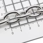 Цепь декоративная алюминий 20.3х15.1 мм, 10 метров, никель, K904