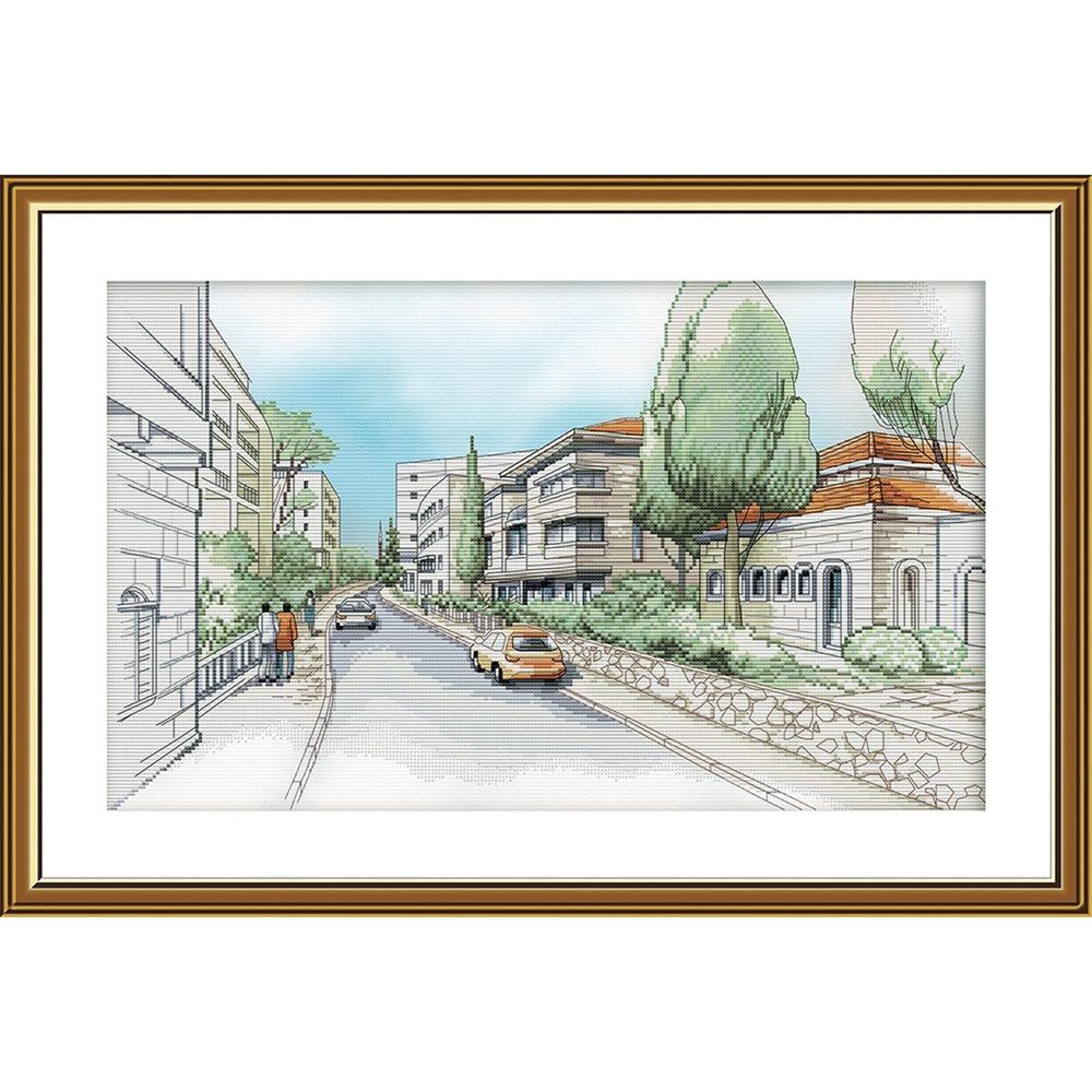 Набор для вышивания нитками Нова Слобода, Улица Зеленая 27х45 см