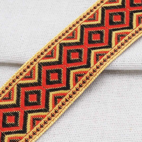 Лента (тесьма) жаккардовая 32.0 мм / 25±1 метров, рис. 9496, (4 желтый) С1853Г17