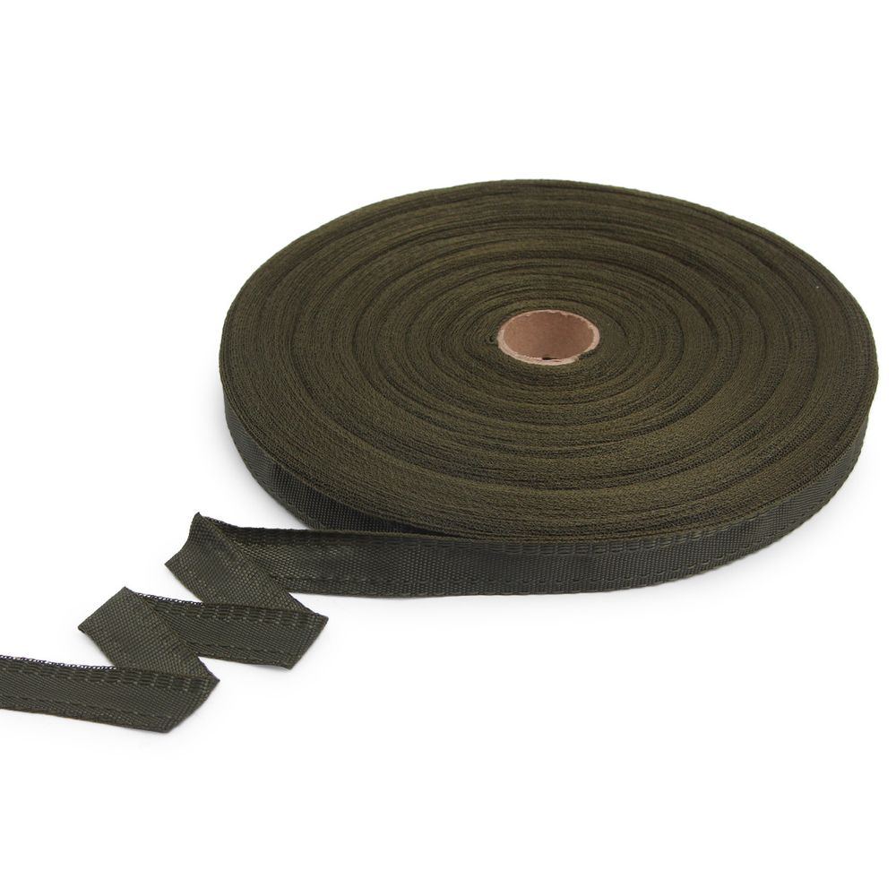Тесьма брючная односторонняя 16 мм, 50 м, 2.9 г/м, хаки