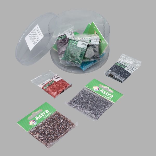 Набор бисера 11/0 ассорти №15 в тубе, 10 цветов, Astra&Craft