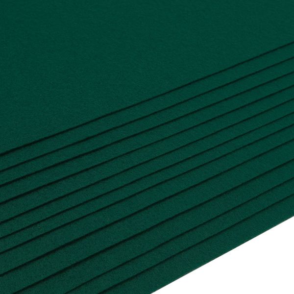 Фетр листовой жесткий 1.0 мм, 160гр, 20х30см, 12 штук Astra&Craft (AF846 болотный)