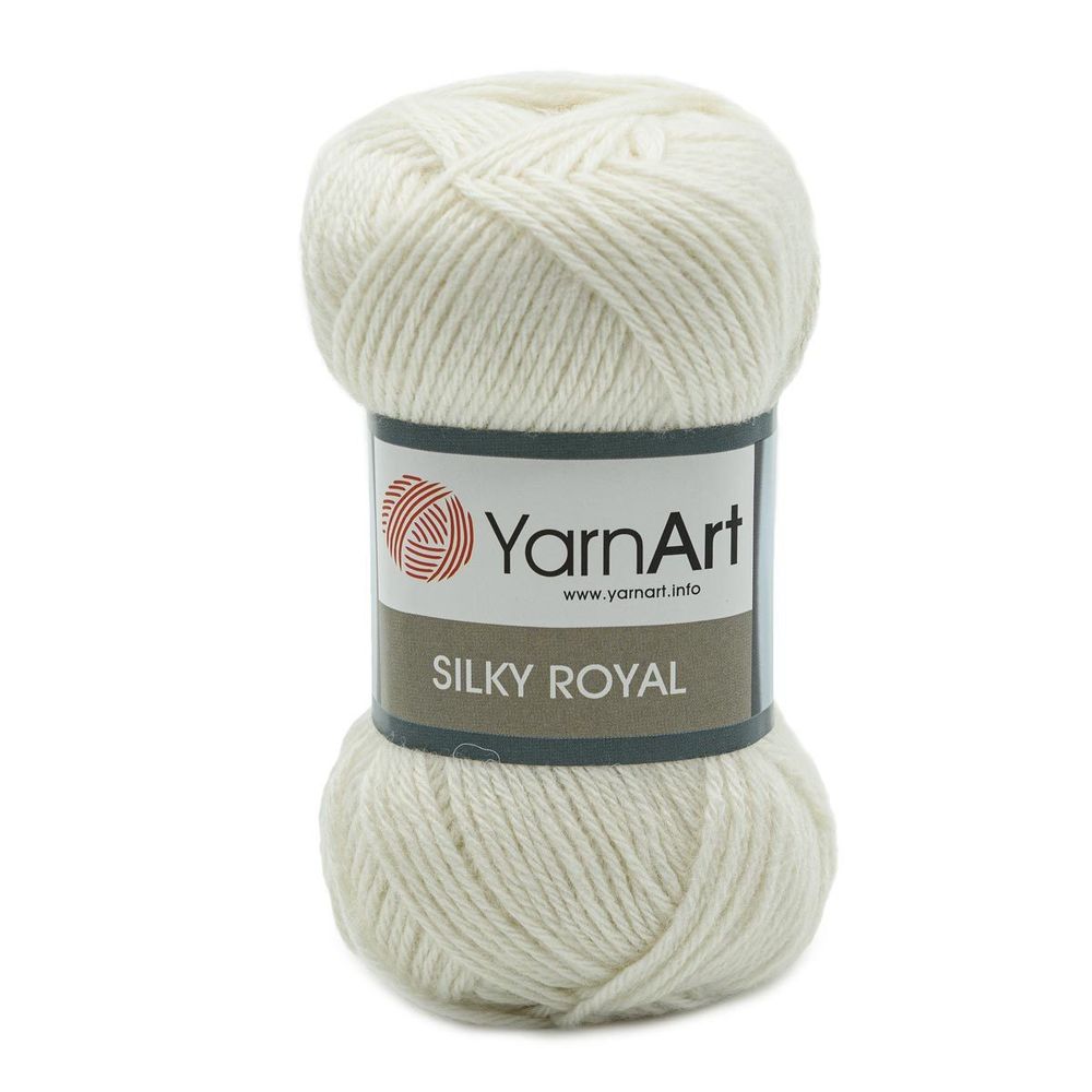 Пряжа YarnArt (ЯрнАрт) Silky Royal / уп.5 мот. по 50 г, 140м, 447 белый