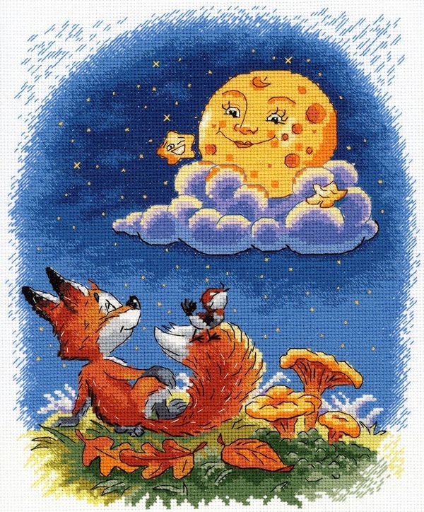 Набор для вышивания нитками МП Студия, Ночные беседы, 24х20 см