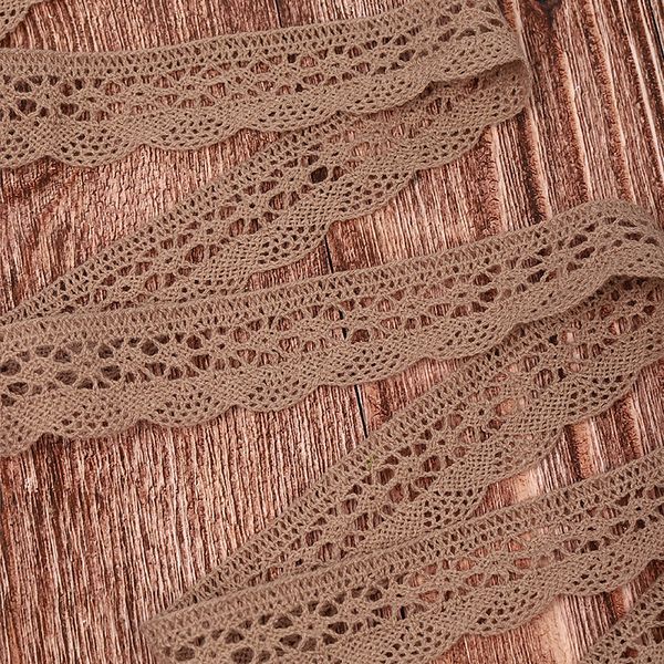 Кружево вязаное (тесьма) 27 мм / 10 метров, хлопок, TBY.1005, F294 капучино