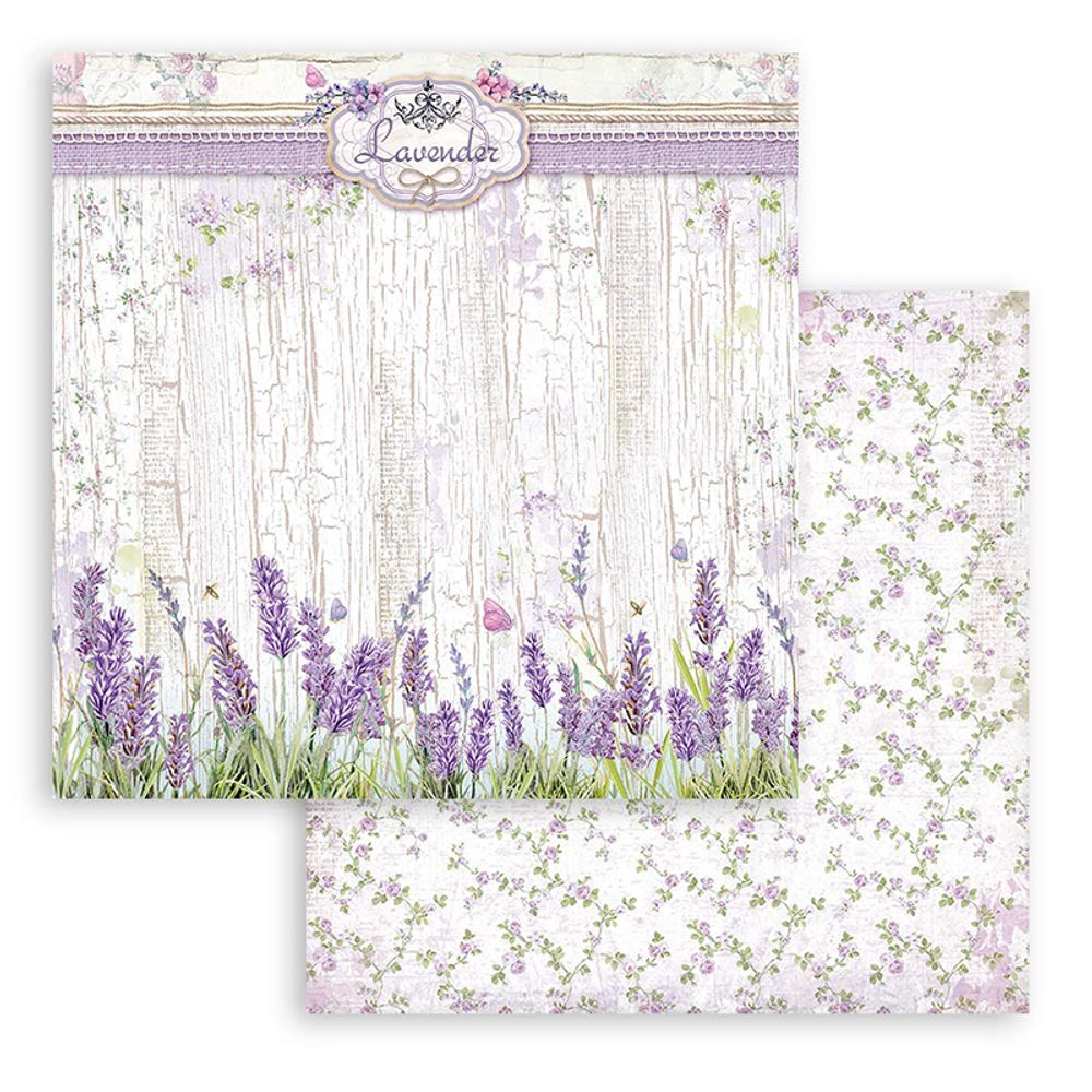 Бумага 2-сторонняя для скрапбукинга Stamperia Provence lavender, 190 г/м², 30.5х30.5 см, 1 лист