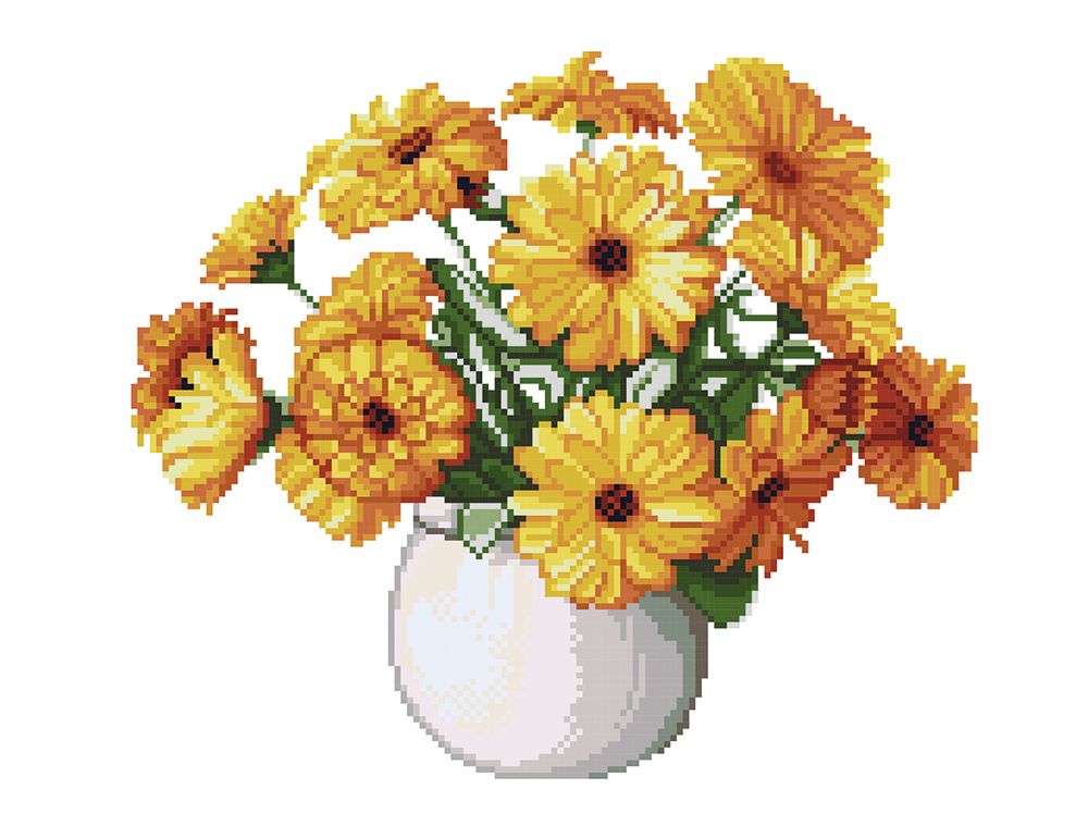 Алмазная (кристальная) мозаика Фрея, Календула, 40х30 см