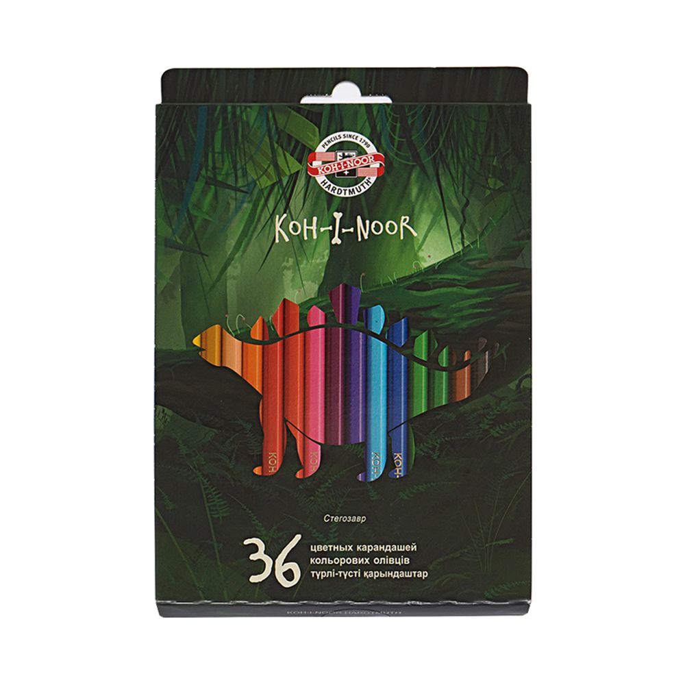 Набор цветных карандашей Динозавр 36 цв. 36 шт, 3595036007KSRU картон, KOH-I-NOOR