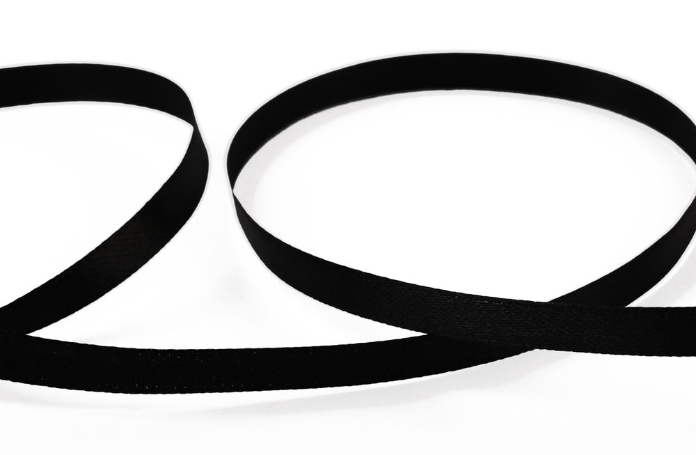 Лента атласная 1-сторонняя 6.0 мм / 33±2 метра, 113 черный, Gamma