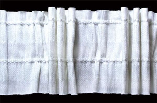 Лента (тесьма) шторная: сборка комбинированная бантовая и гармошка (1:2) 90 мм / 50 метров, белый, Blitz W901C