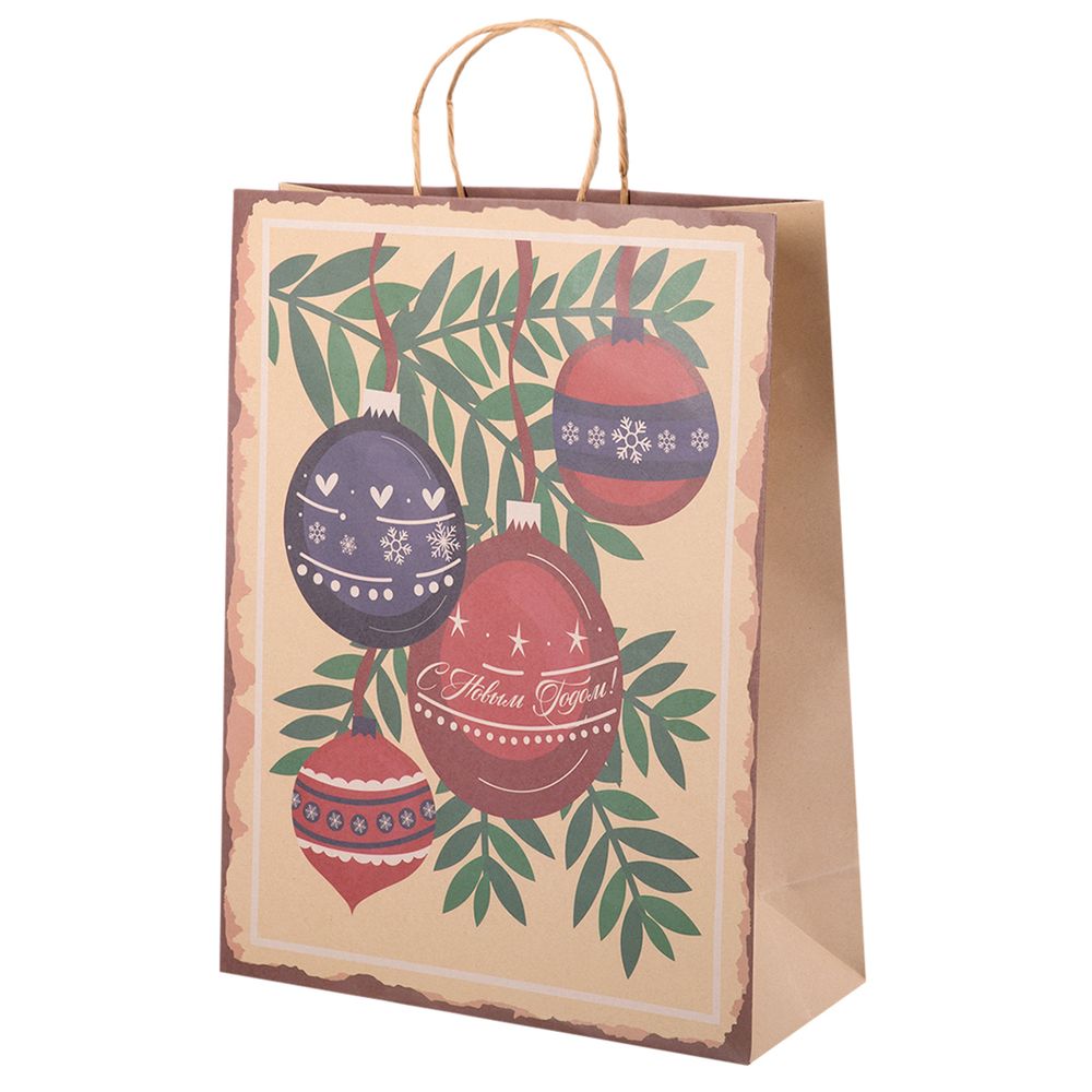 Подарочный крафт-пакет 150 г/м², 32х42х14 см, 12 шт, 02, Stilerra NKYL