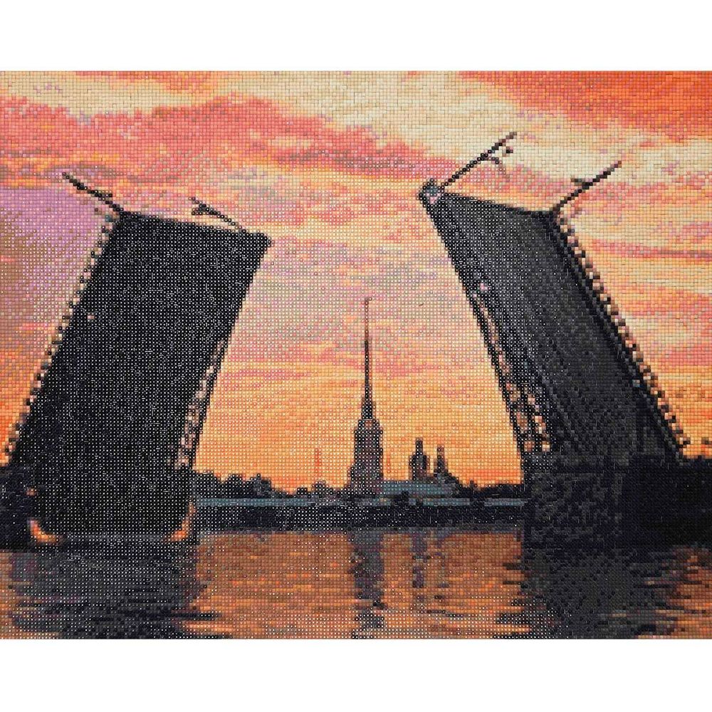 Алмазная (кристальная) мозаика Cristyle, Разведенный Дворцовый мост, 50х40 см