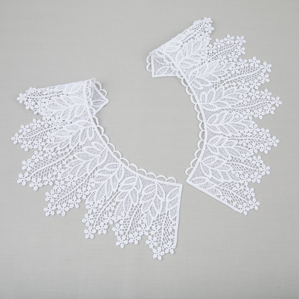 Пришивная кружевная вставка 220 мм, гипюр, 10 шт, Турция, белый, Gamma GIC-32-01 белый