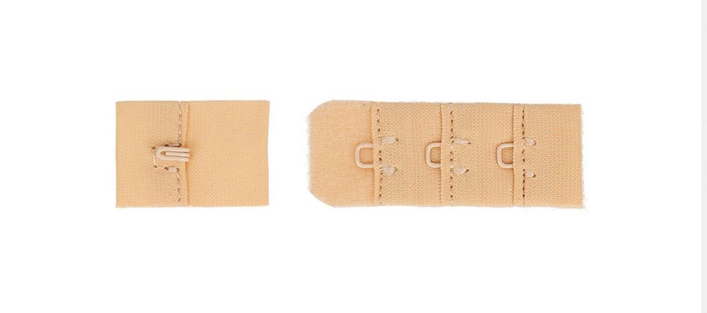 Застежки для бюстгальтера текстильные 20 мм, 50 шт, нейлон, №004 кремово-бежевый, Blitz ZB20-13