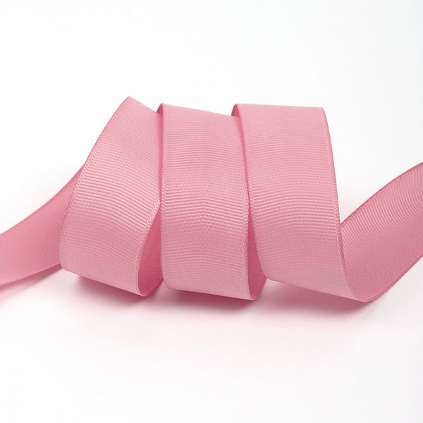 Лента репсовая (в рубчик) 25.0 мм, 158 гряз.розовый уп.27,4м