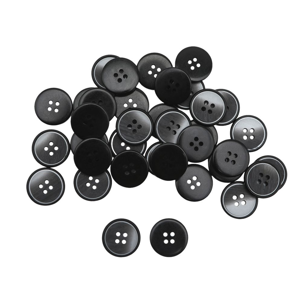 Пуговицы 4 прокола 28L (18мм), (Black (черный)), 36 шт, 615014-2
