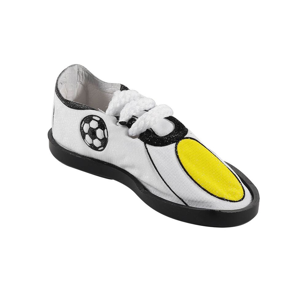 Бутсы для брелока 8х3см, бело-желтый