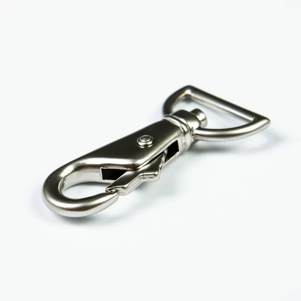 Карабин металл 25.0 мм (62х31 мм), серебро, 4 шт