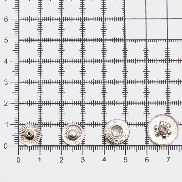 Кнопка Альфа (S-образная) ⌀15.0 мм, ≈50 шт, №54, Таблетка, МЕТАЛЛ, ответ. части 12.5 мм, никель, NEW STAR