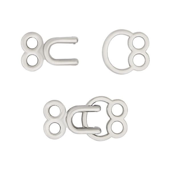 Крючки пришивные декоративные 12х22 мм, nickel, серебро, никель, 12 шт