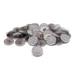 Пуговицы на ножке Твидовая 28L (18мм), металл (White/S (белый/серебро)), ME-651, 36 шт