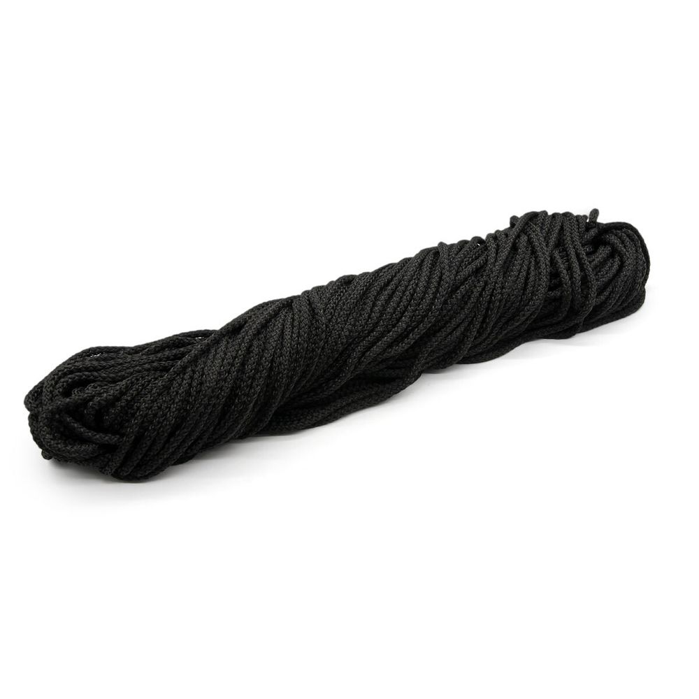 Шнур полипропилен круглый вязаный ⌀6.0 мм / 100 метров, 6-02 черный