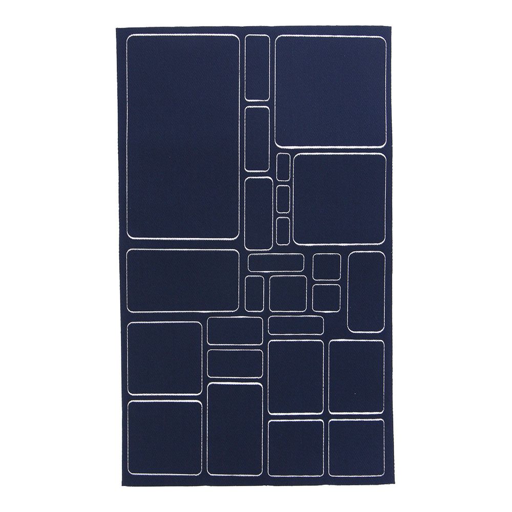 Набор заплаток самоклеящихся, квадрат/прямоугольник, ткань, 145x245мм (синий 1 (blue 1)), AC03