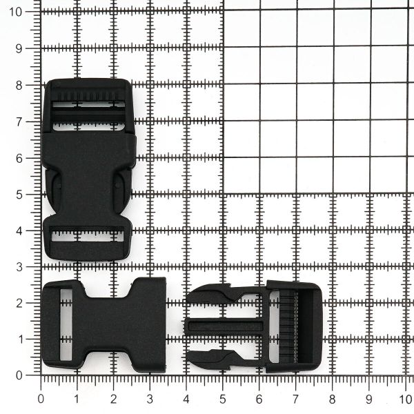 Фастекс (пряжка трезубец) пластик 20 мм, 100 шт, черный, 676151