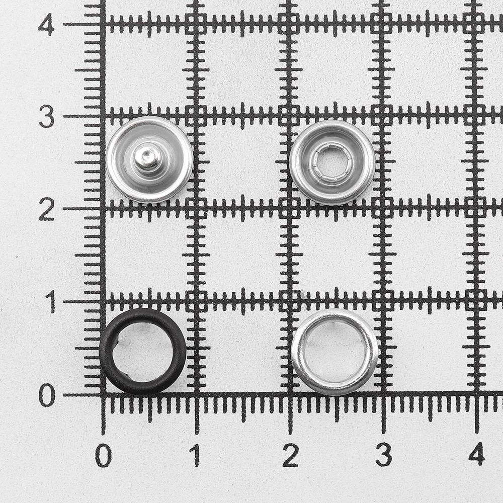 Кнопка рубашечная (джерси) открытая ⌀9.5 мм, ≈1440 шт, МЕТАЛЛ, эмаль, 322 черный матовый, NEW STAR
