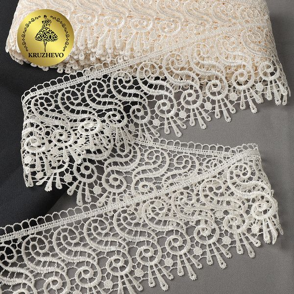 Кружево гипюр (плетёное) 91 мм / 13.71 метров, TBY.8G8328, цв.F102 молочный