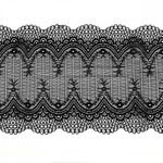 Кружево бельевое эластичное 230 мм / 10 м, 8037, цв.черный, Kruzhevo