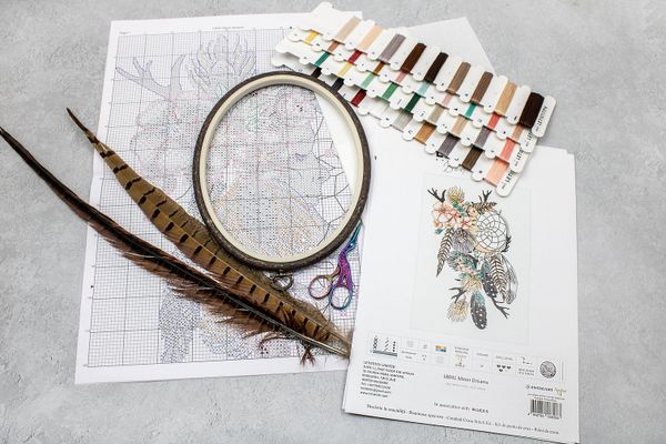 Набор для вышивания нитками LetiStitch, Лунные сны 30х20 см