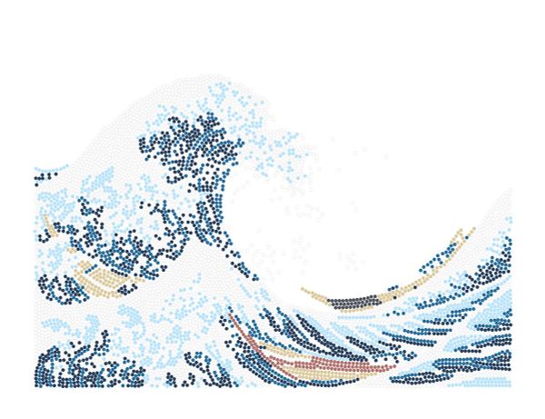 Алмазная (кристальная) мозаика Фрея, Большая волна в Канагаве, Кацусика Хокусай, 40х30 см