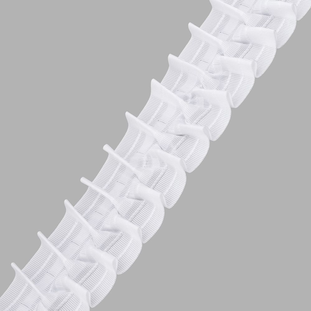 Лента (тесьма) шторная: сборка вафельная (1:2.5) 60 мм / 10 метров, (2 ряда петель, 4 шнура), белый ТУ, C705