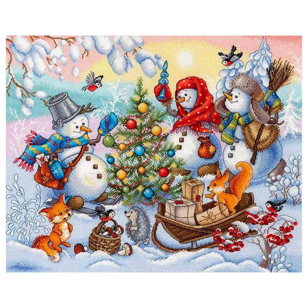 Набор для вышивания нитками МП Студия, Дружная компания 32х40 см