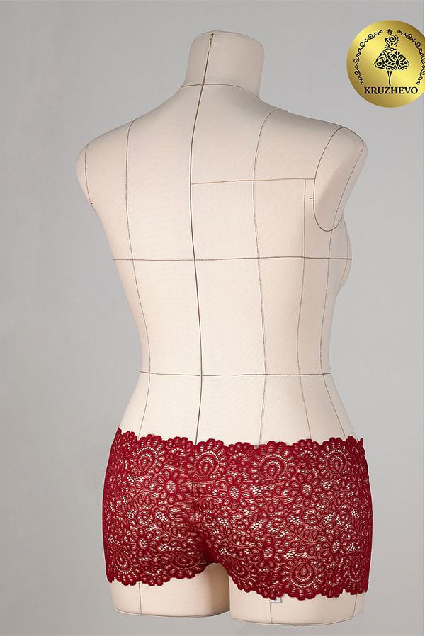 Кружево бельевое эластичное 205 мм / 25 м, 269, цв.101 т.красный, Kruzhevo