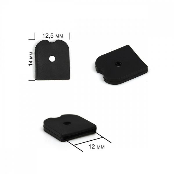 Наконечники для регилина 12 мм, 7223-3023, черный, 20 шт