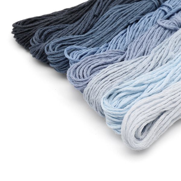 Набор хлопкового мулине Оттенки синего, 8 штх8м, Bestex