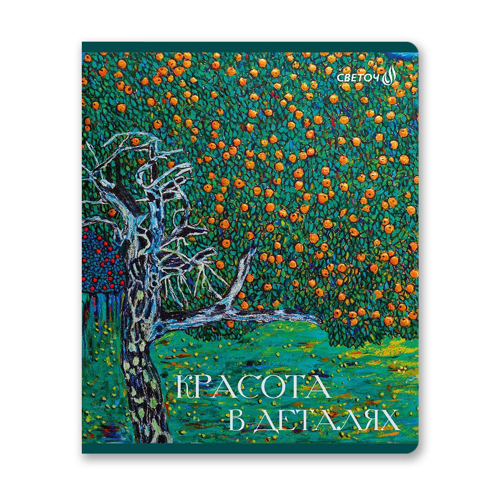 Тетрадь ученическая общая, софт-тач ламинация + выборочный лак, цветной запечатанный форзац, A5+ 48 л. на скобе 65 г/м², белизна 100 %, 10 шт, клетка, 00994 Изумрудные мысли, Светоч 48Т14