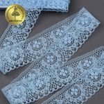 Кружево отделочное в стиле "трикотаж" 40 мм, диз. 277, цв.05 голубой, уп. 27,4 м