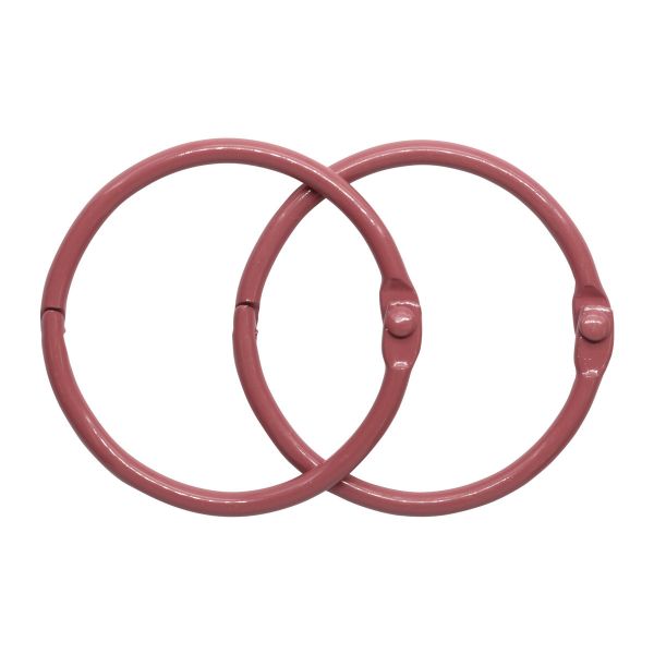 Кольца для альбомов разъемные металл 40 мм, 10 шт, темно-розовый, 5AS-106