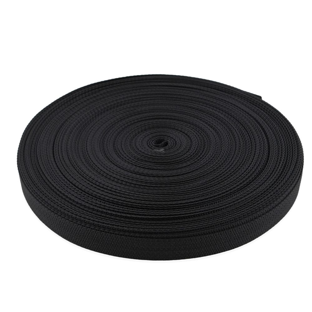 Стропа (ременная лента) 20 мм / 50 метров, толщ. 1.0 мм, [12.2 г/пог.м], 100% п/э, 005 черный