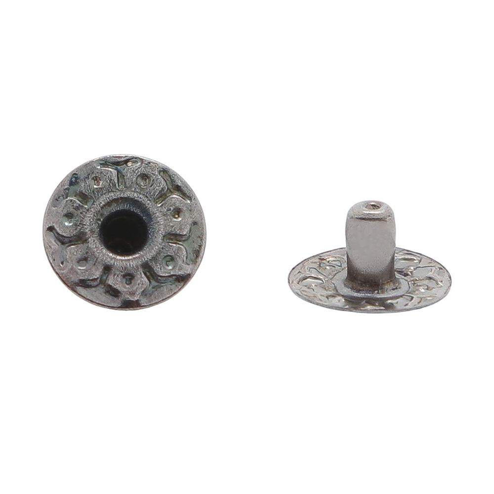 Кнопка Альфа (S-образная) ⌀10.0 мм, ≈144 шт, СТАЛЬ, черный никель, NEW STAR