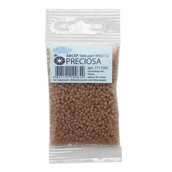Бисер Preciosa 10/0 (2.3 мм), алебастр, круг.отв., 100 г (5х20 г), (02112) 331-19001-10/0