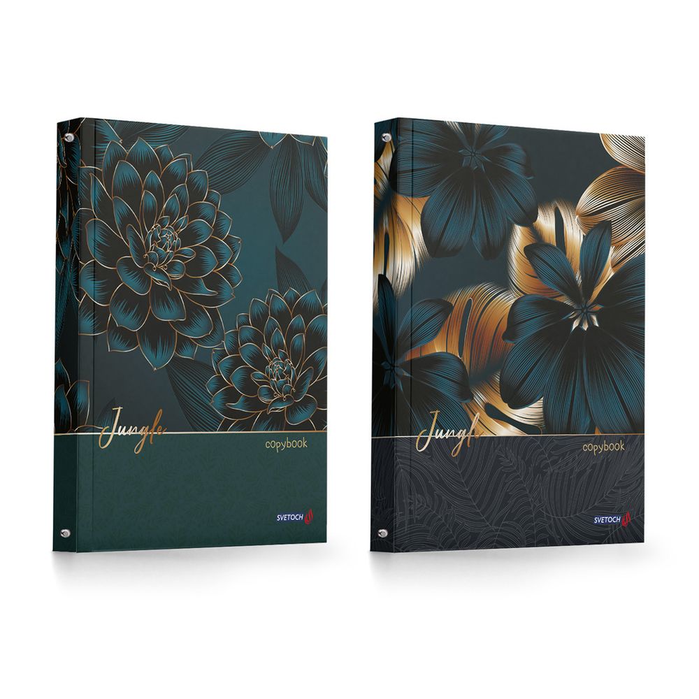 Тетрадь общая со сменным блоком, глянцевая ламинация A5 120 л. на 4 кольцах 65 г/м², белизна 100% 12 шт, клетка, 000657 Бархатная роскошь, Светоч ТЕТ120-001