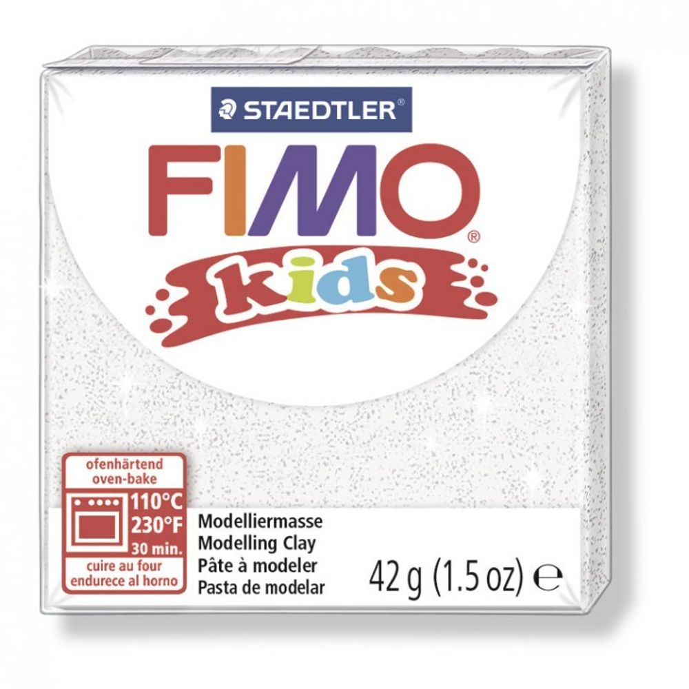 Полимерная глина для детей Fimo Kids, уп. 42 гр, цв. блестящий белый, 8030-052 /TOS/