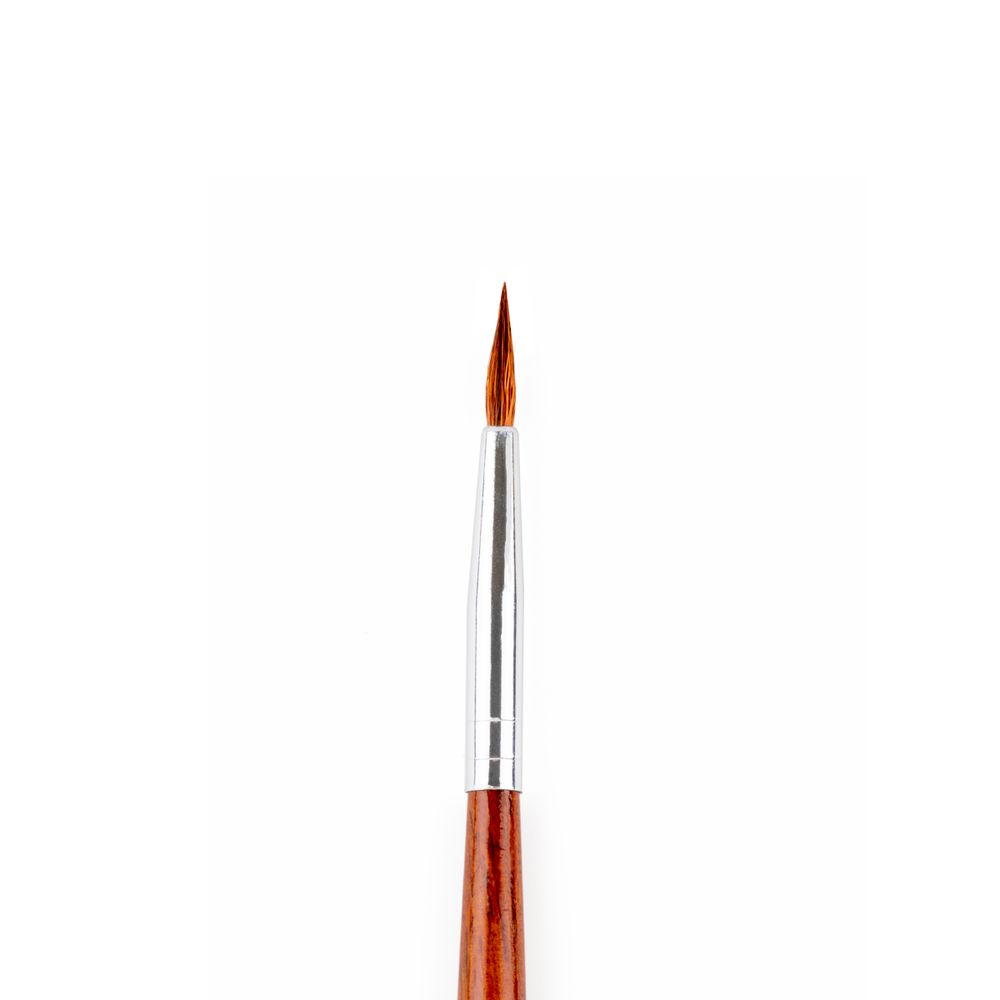 Кисть коза круглая 12 шт, длинная ручка, №0, Pentel ZBS5-0